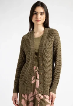 New Ajour Cardigan, soft reed green, Sommer-Kollektion Pullover - Strick