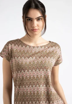 Discount Ajour Shirt, Zick-Zack Dessin, Sommer-Kollektion T-shirts - Tops