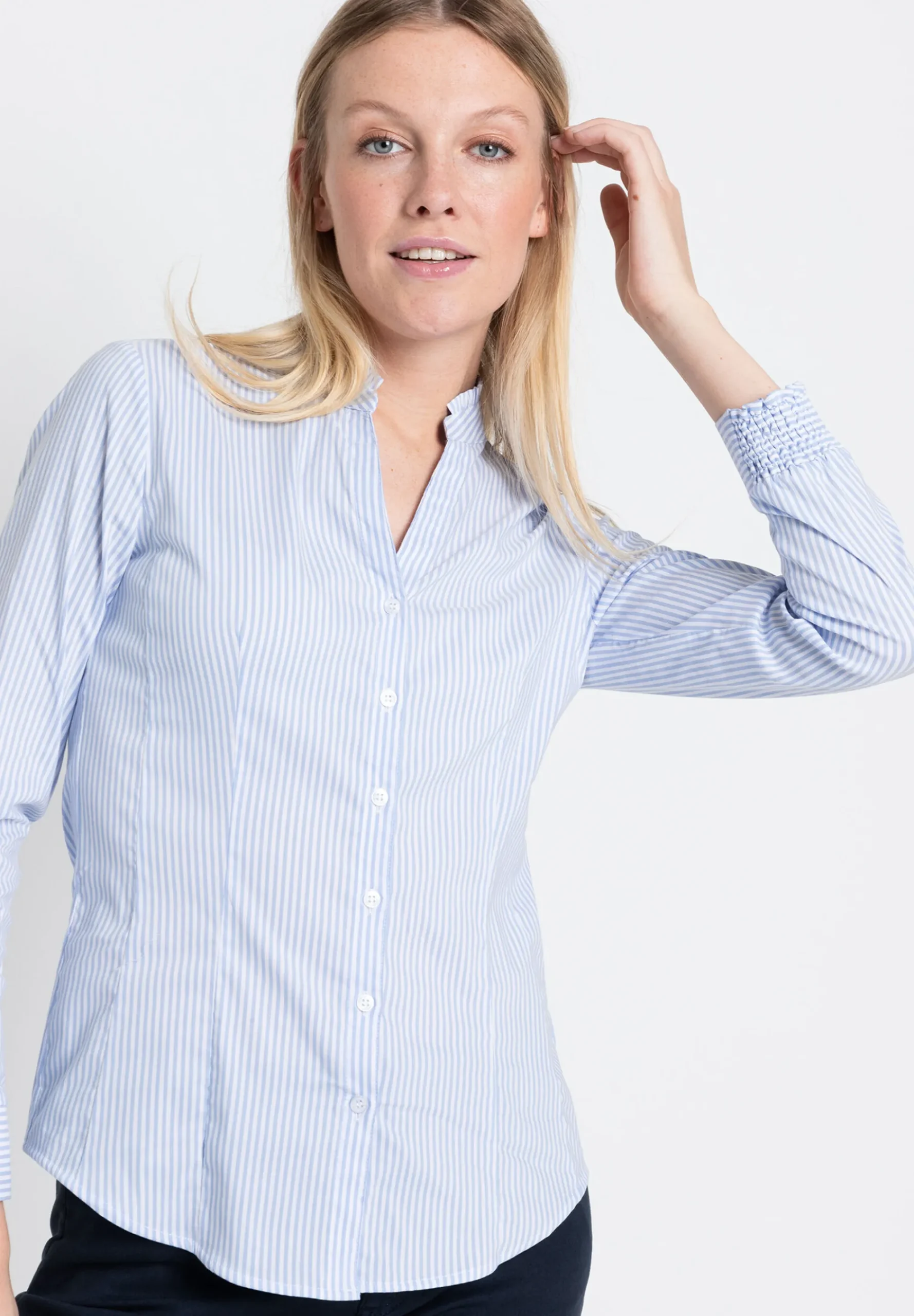 Clearance Baumwoll/Stretch Bluse, gestreift, Frühjahrs-Kollektion Blusen