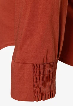 Outlet Baumwoll/Stretch Bluse, rusty brown, Winter-Kollektion Blusen