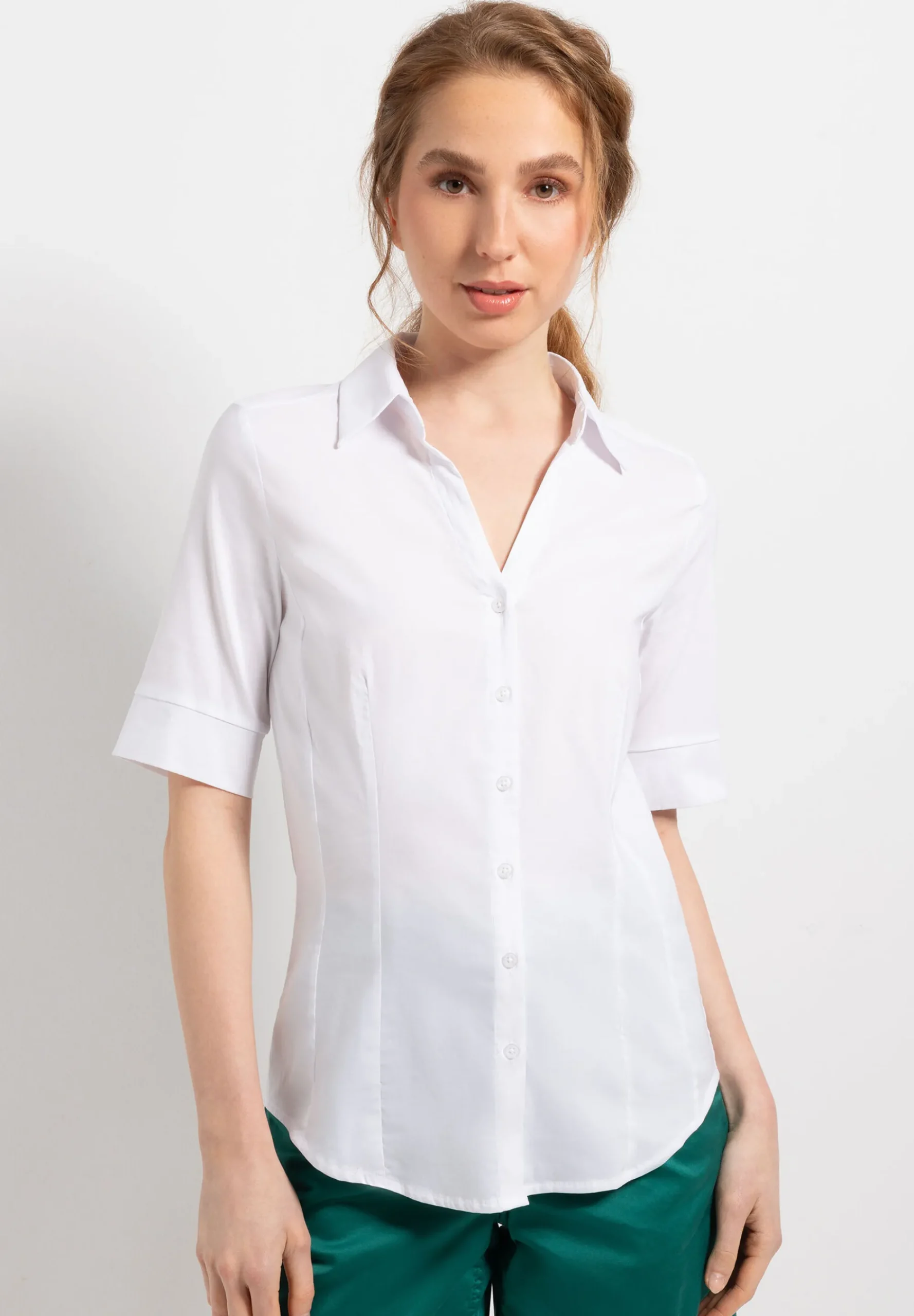 Online Baumwoll/Stretch Bluse, weiß Blusen