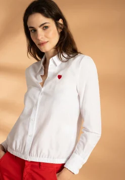 Discount Bluse mit Herz, weiß, Frühjahrs-Kollektion Blusen