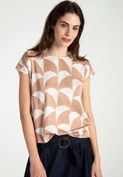 Best Blusenshirt mit grafischem Print, beige/ecru, Frühjahrs-Kollektion T-shirts - Tops