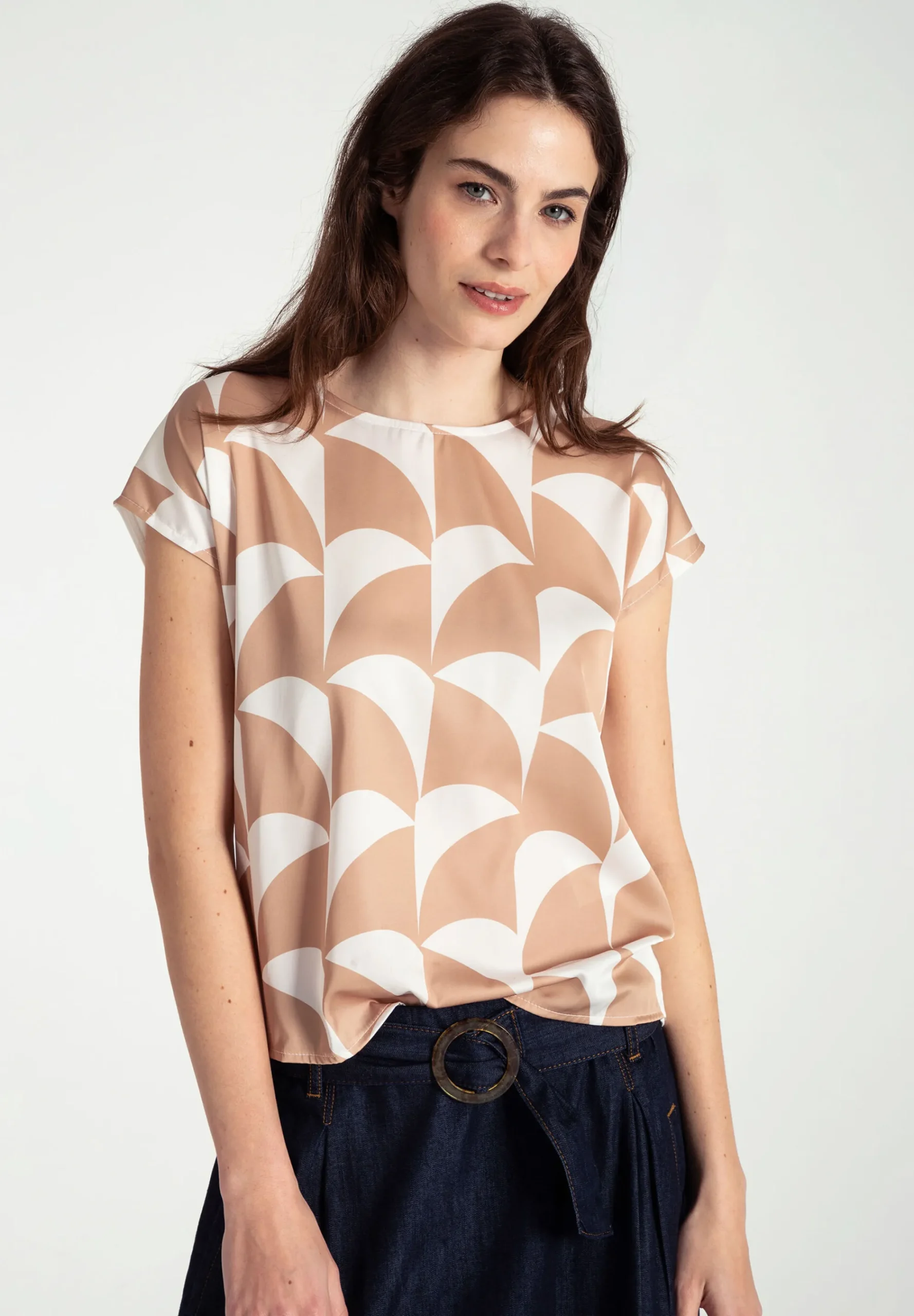 Best Blusenshirt mit grafischem Print, beige/ecru, Frühjahrs-Kollektion T-shirts - Tops