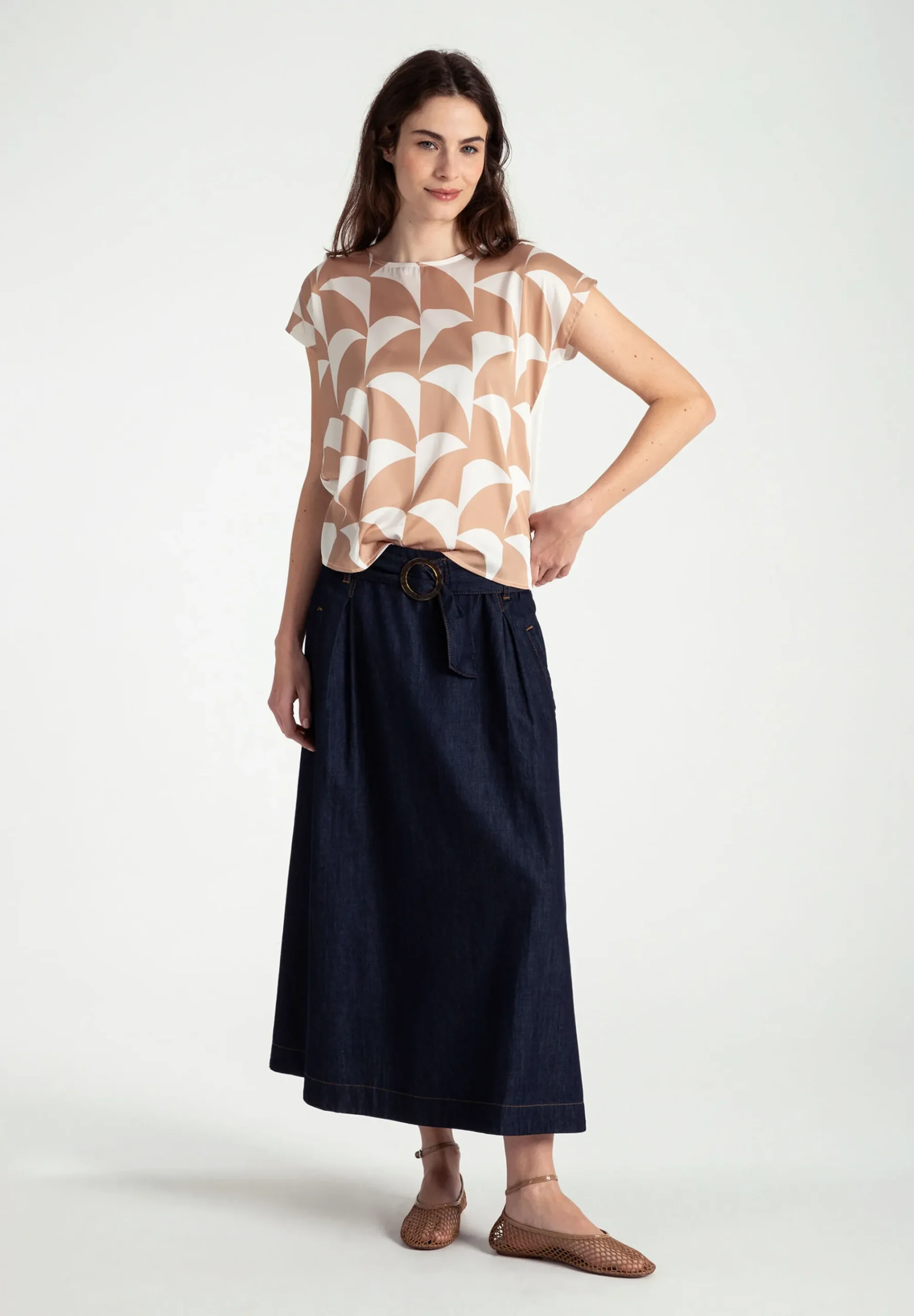 Best Blusenshirt mit grafischem Print, beige/ecru, Frühjahrs-Kollektion T-shirts - Tops