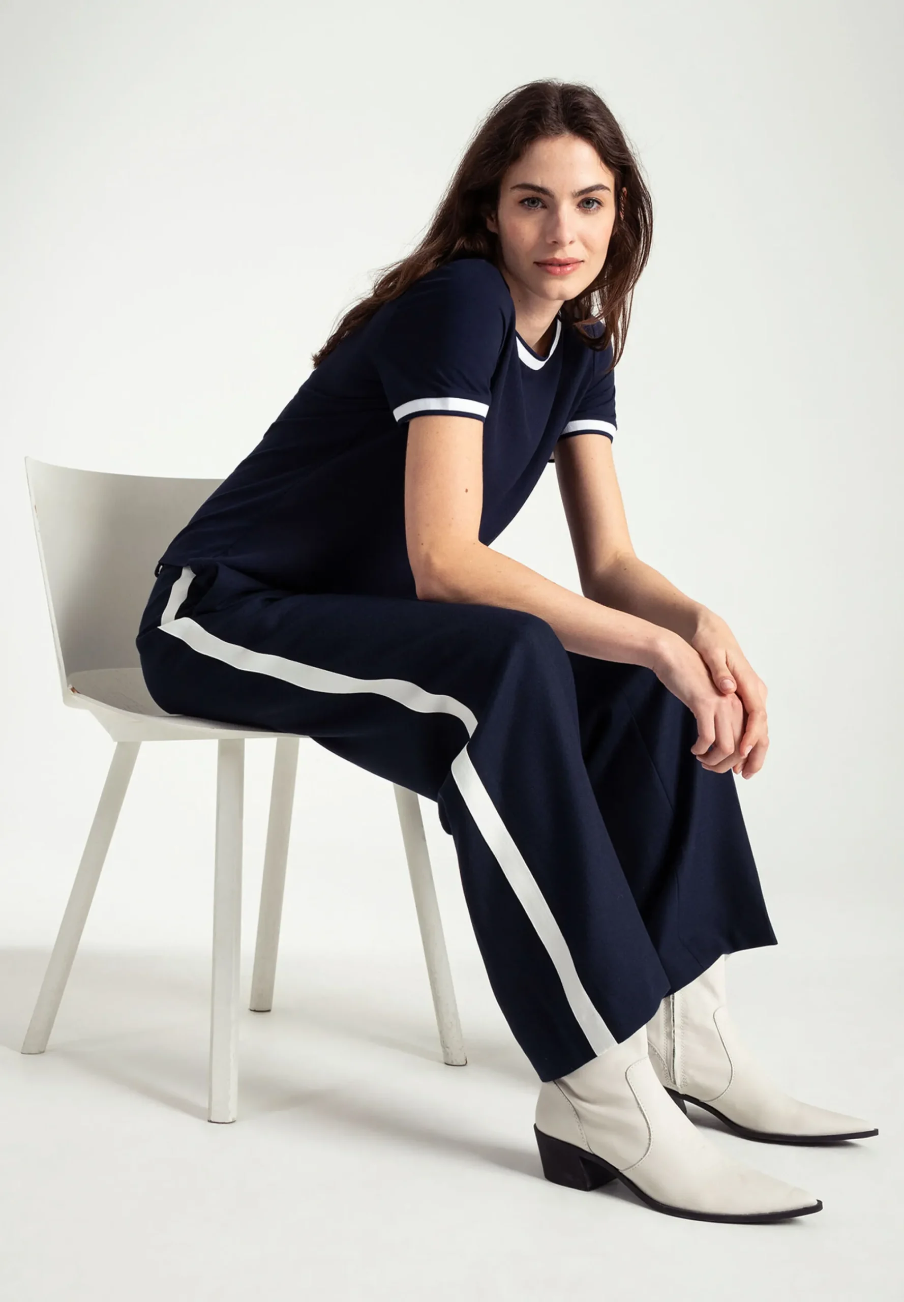 Discount Blusenshirt mit Kontrastabschlüssen, /weiß, Frühjahrs-Kollektion T-shirts - Tops