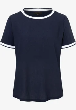 Discount Blusenshirt mit Kontrastabschlüssen, /weiß, Frühjahrs-Kollektion T-shirts - Tops