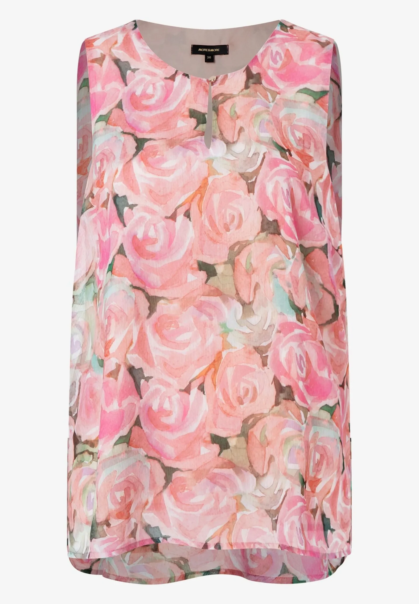 Clearance Blusentop, Rosenprint, Sommer-Kollektion Blusen