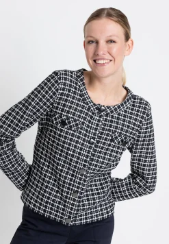 Discount Bouclé-Jerseyjacke, kariert, Frühjahrs-Kollektion Blazer