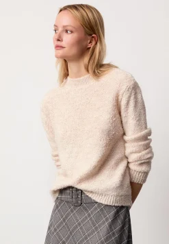 Sale Bouclé-Pullover, powder creme, Herbst-Kollektion Pullover - Strick
