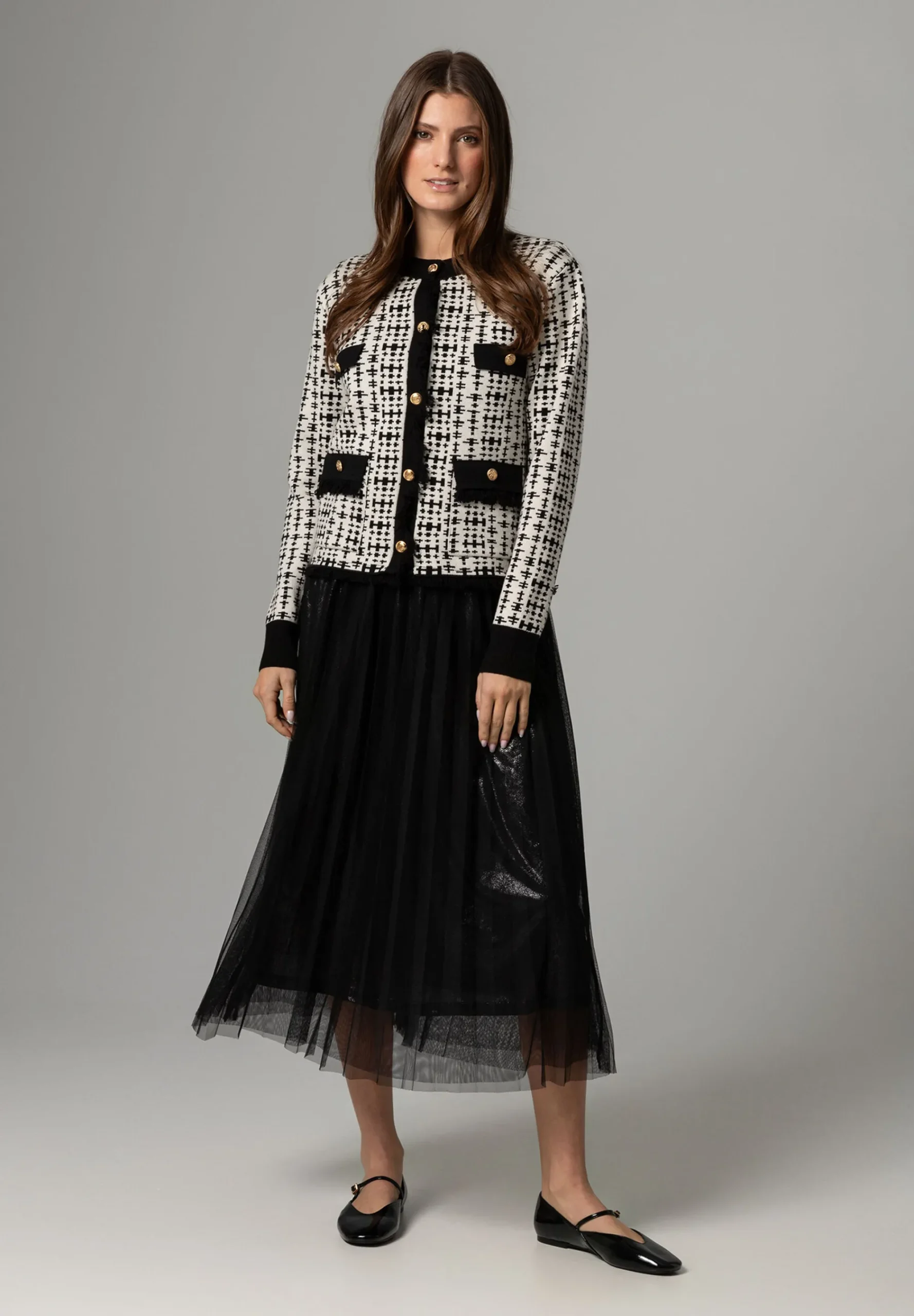 New Cardigan, /weiß Muster, Frühjahrs-Kollektion Pullover - Strick