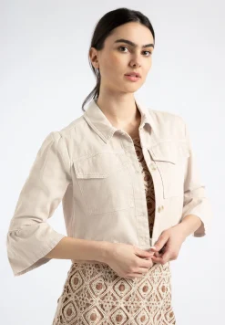 Online Colored Denim Jacke, sand, Sommer-Kollektion Jacken - Mäntel|Blazer