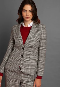 Sale Glencheck Blazer, schwarz/ecru, Herbst-Kollektion Blazer