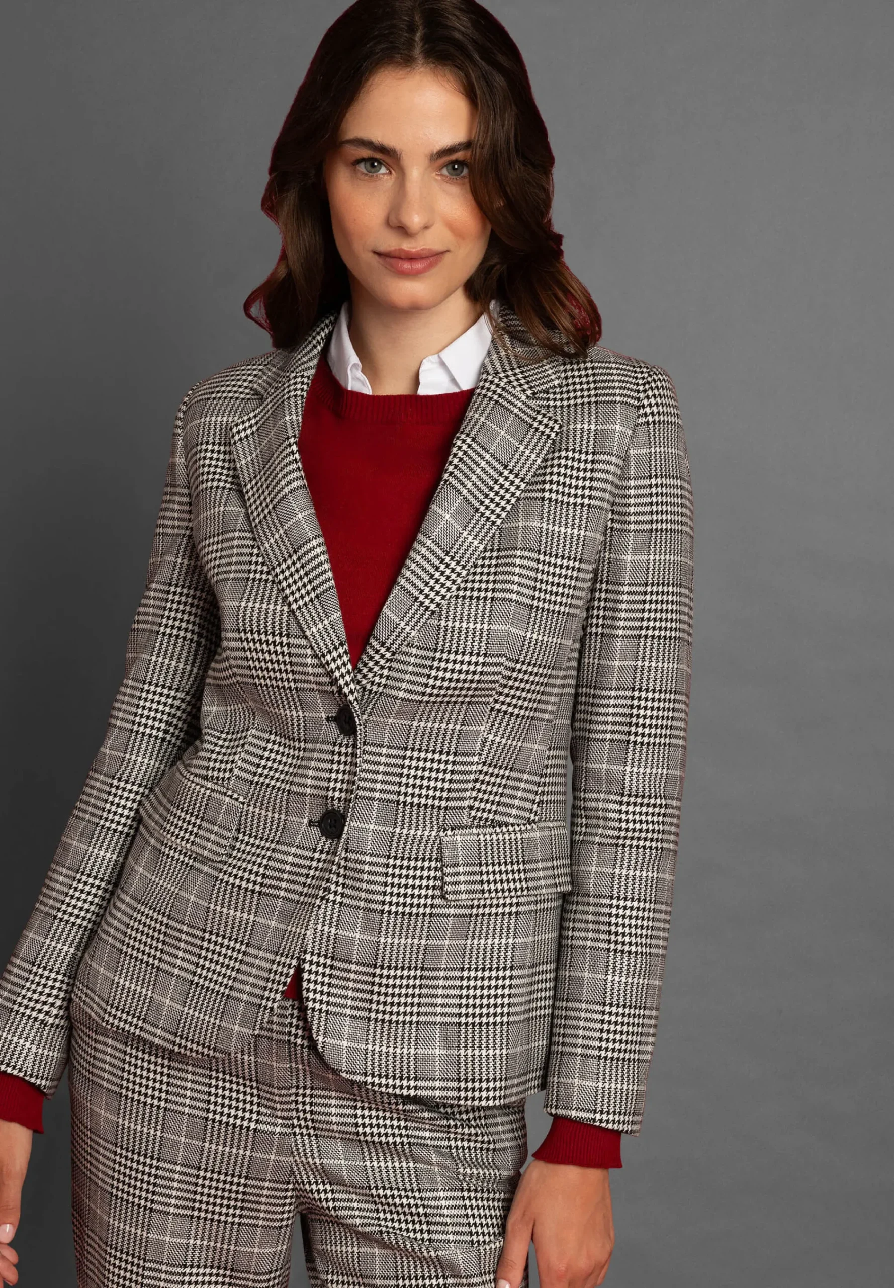 Sale Glencheck Blazer, schwarz/ecru, Herbst-Kollektion Blazer