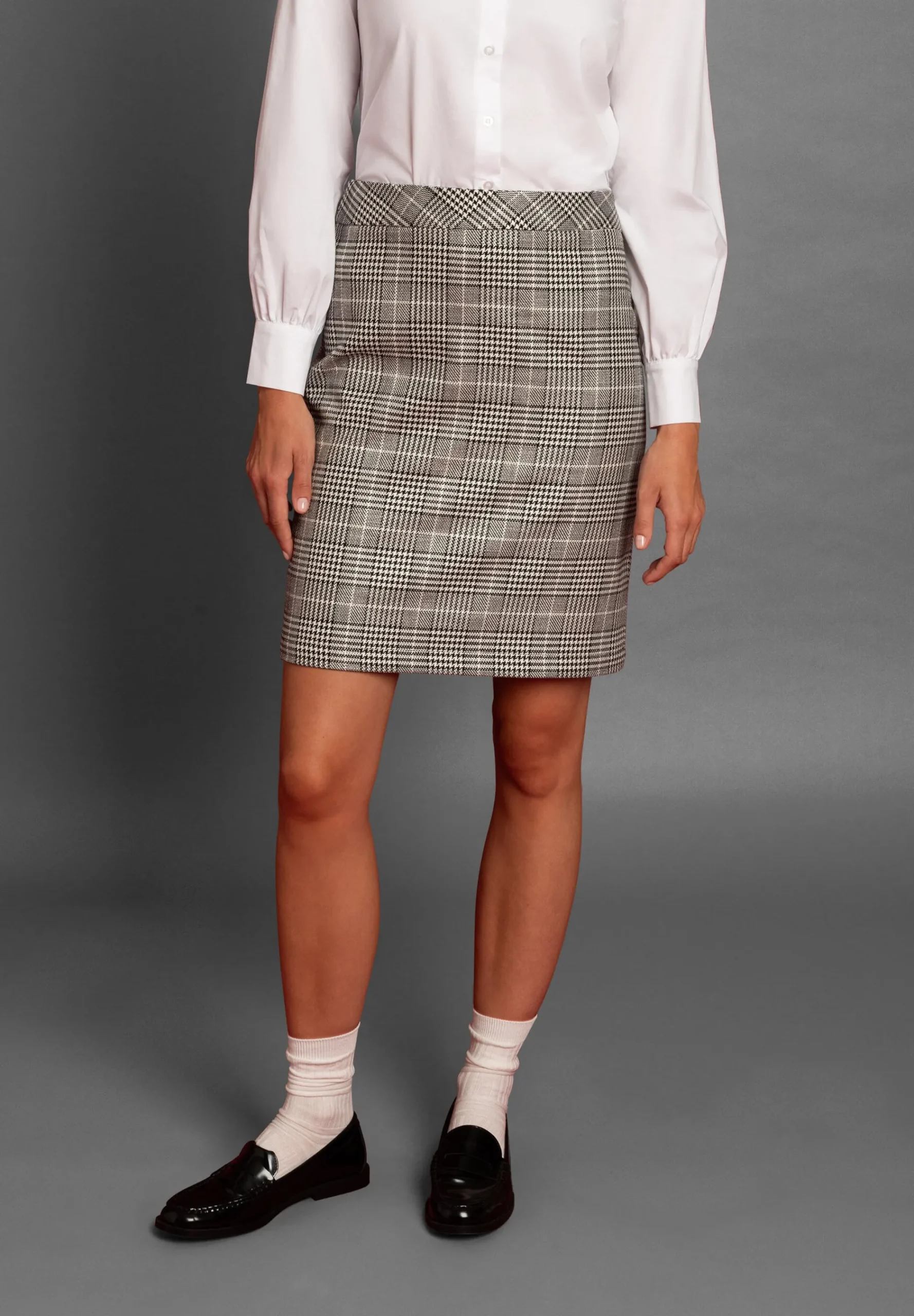 Hot Glencheck Rock, schwarz/ecru, Herbst-Kollektion Röcke