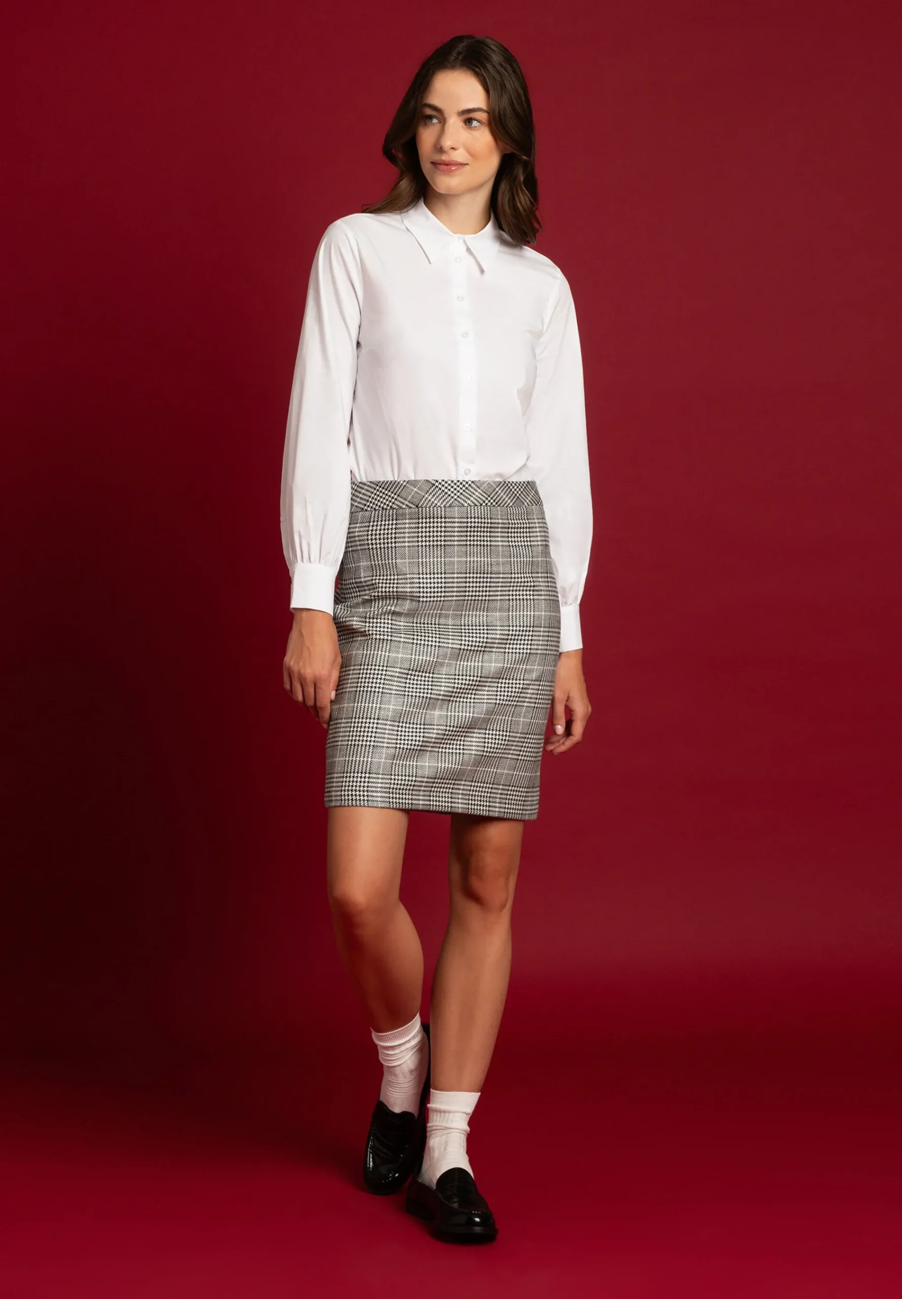 Hot Glencheck Rock, schwarz/ecru, Herbst-Kollektion Röcke