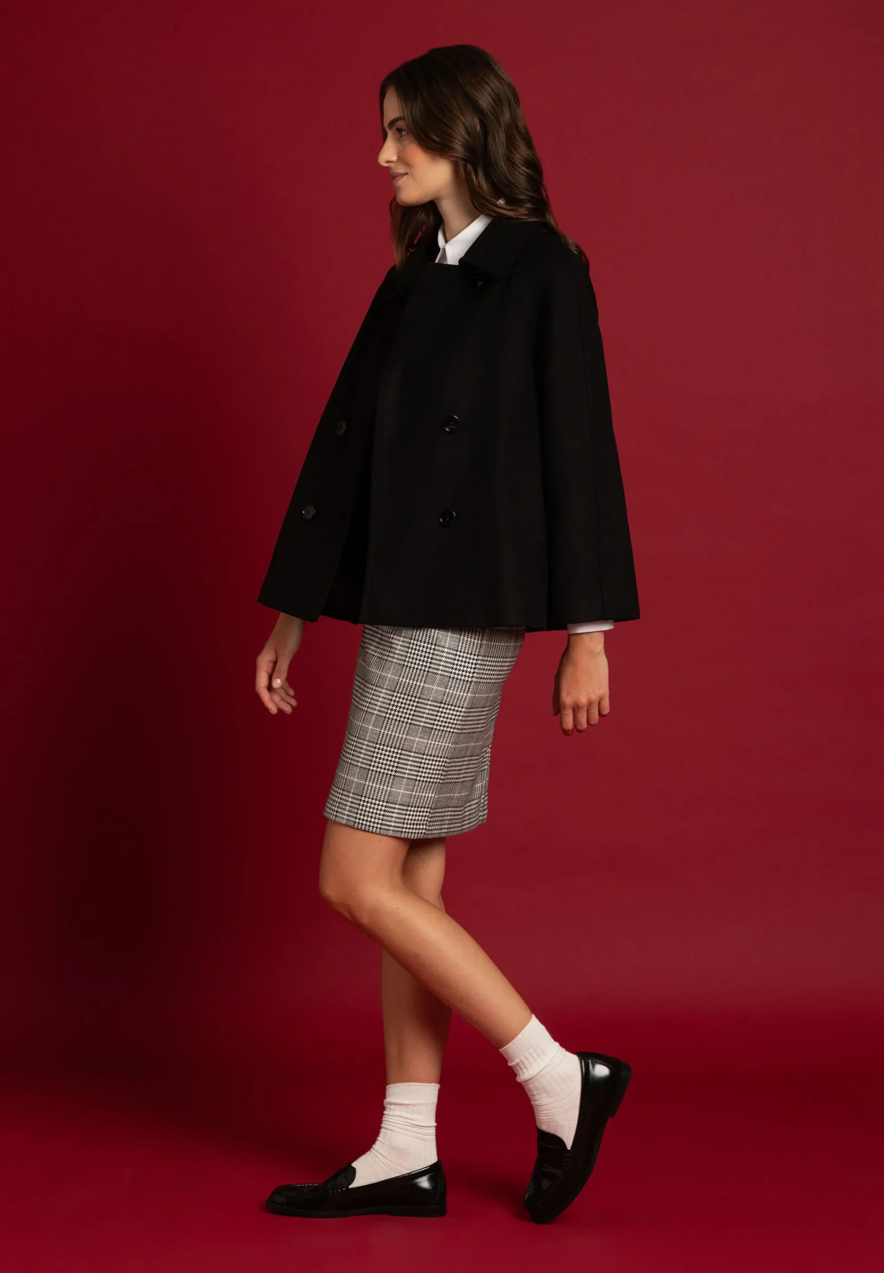 Hot Glencheck Rock, schwarz/ecru, Herbst-Kollektion Röcke