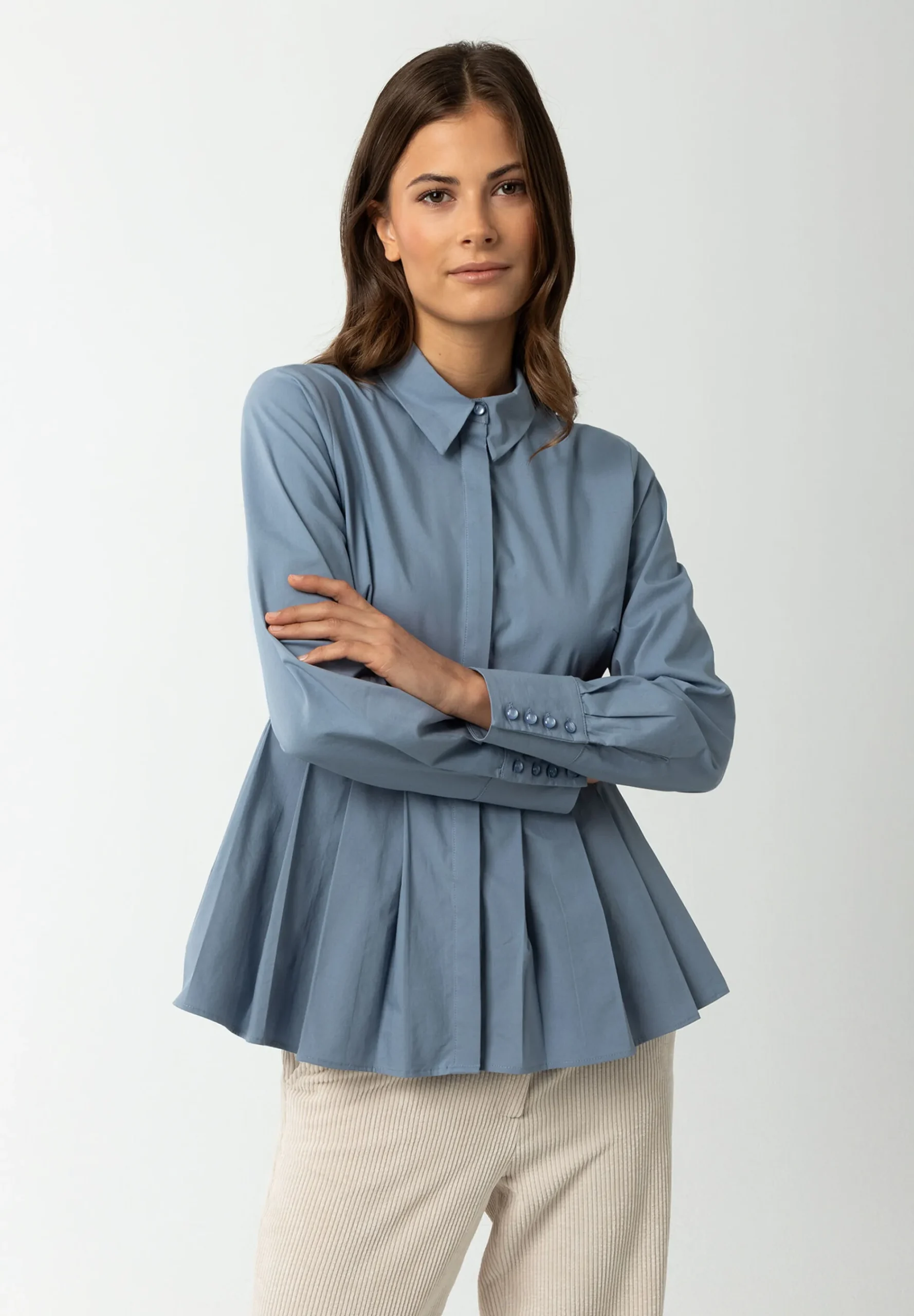 Hot Hemdbluse mit Falten-Detail, hell, Winter-Kollektion Blusen