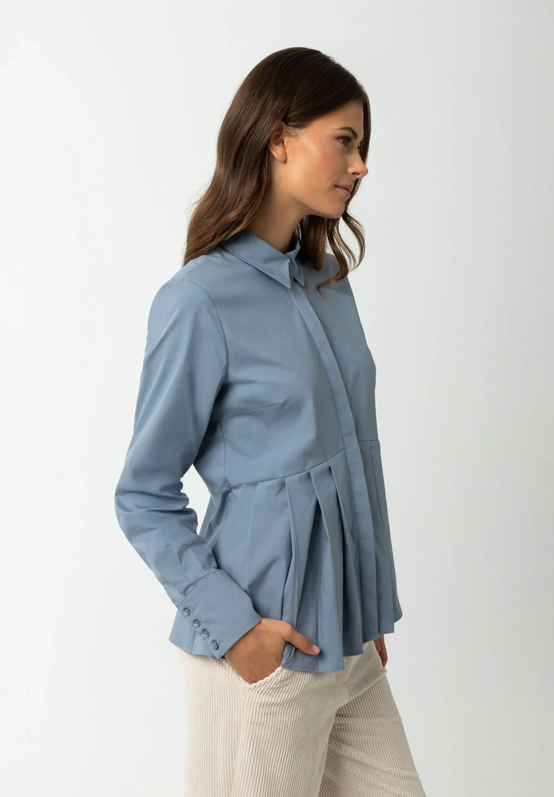 Hot Hemdbluse mit Falten-Detail, hell, Winter-Kollektion Blusen