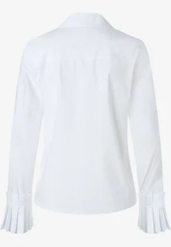 Fashion Hemdbluse mit Falten-Manschette, weiß Blusen