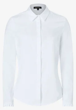 Outlet Hemdbluse mit Rüschendetail, weiß, Frühjahrs-Kollektion Blusen