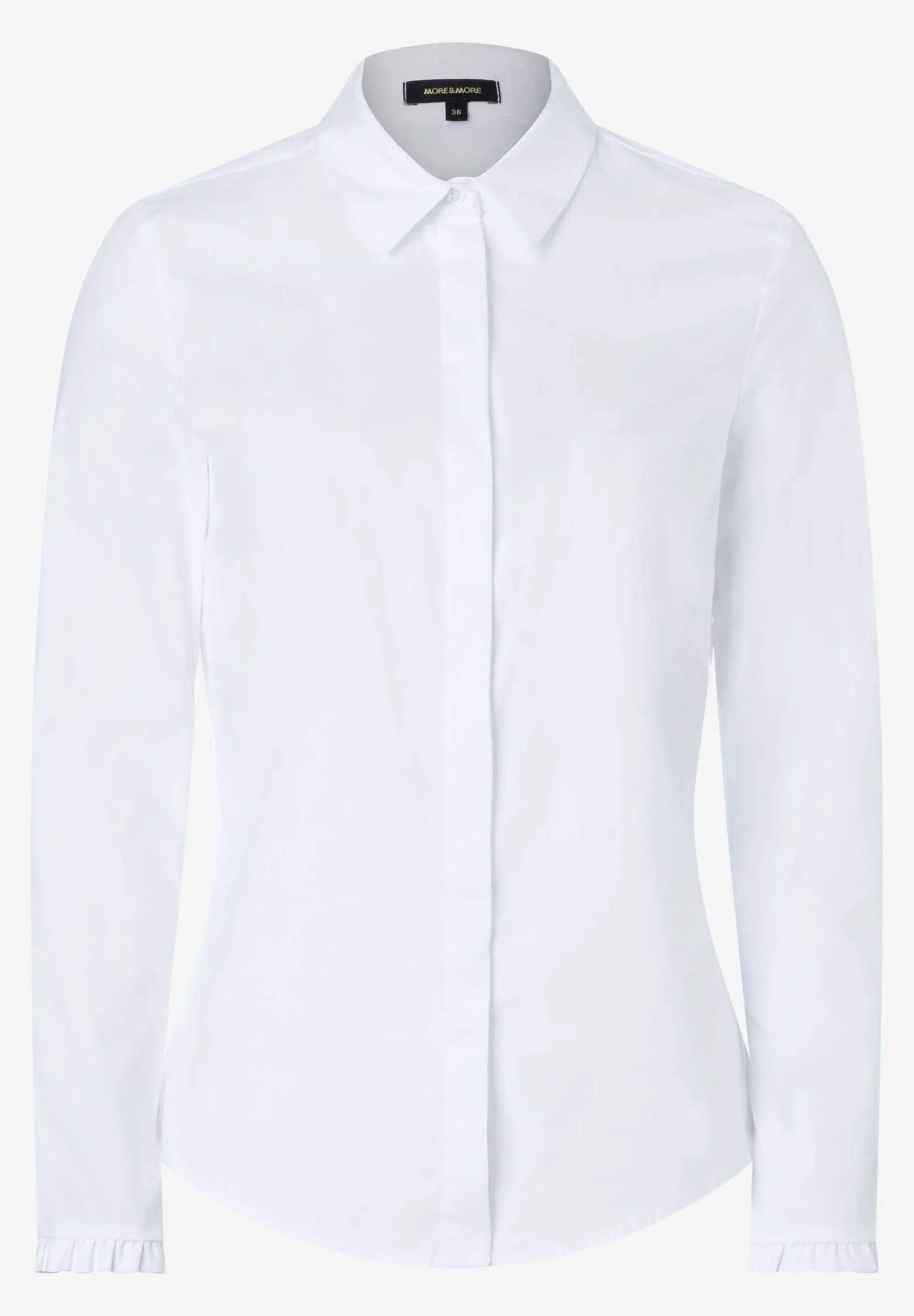 Outlet Hemdbluse mit Rüschendetail, weiß, Frühjahrs-Kollektion Blusen