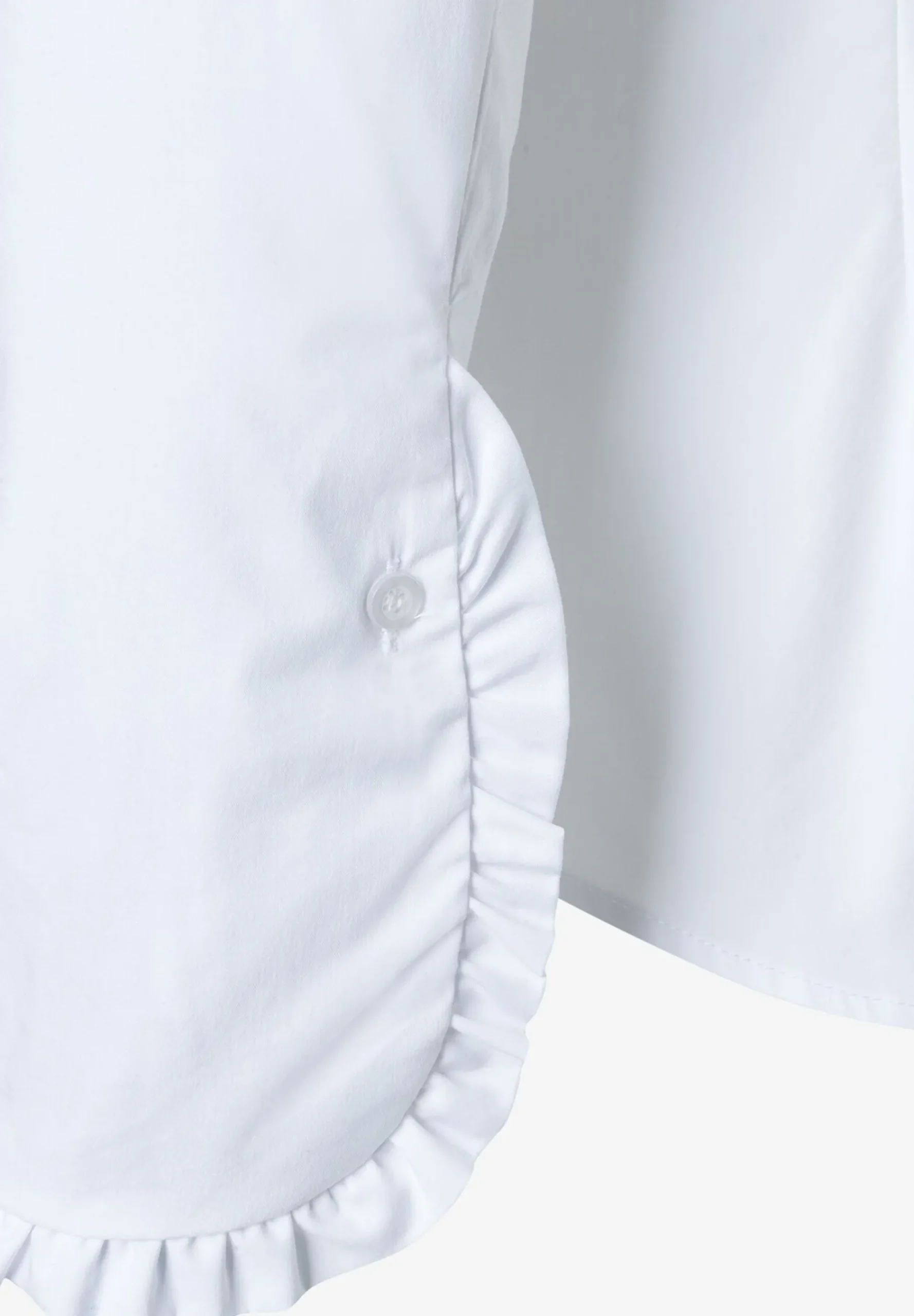 Outlet Hemdbluse mit Rüschendetail, weiß, Frühjahrs-Kollektion Blusen