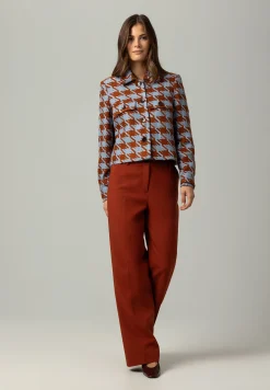 Best Jacke mit Hahnentrittmuster, hellblau/rostbraun, Winter-Kollektion Blazer