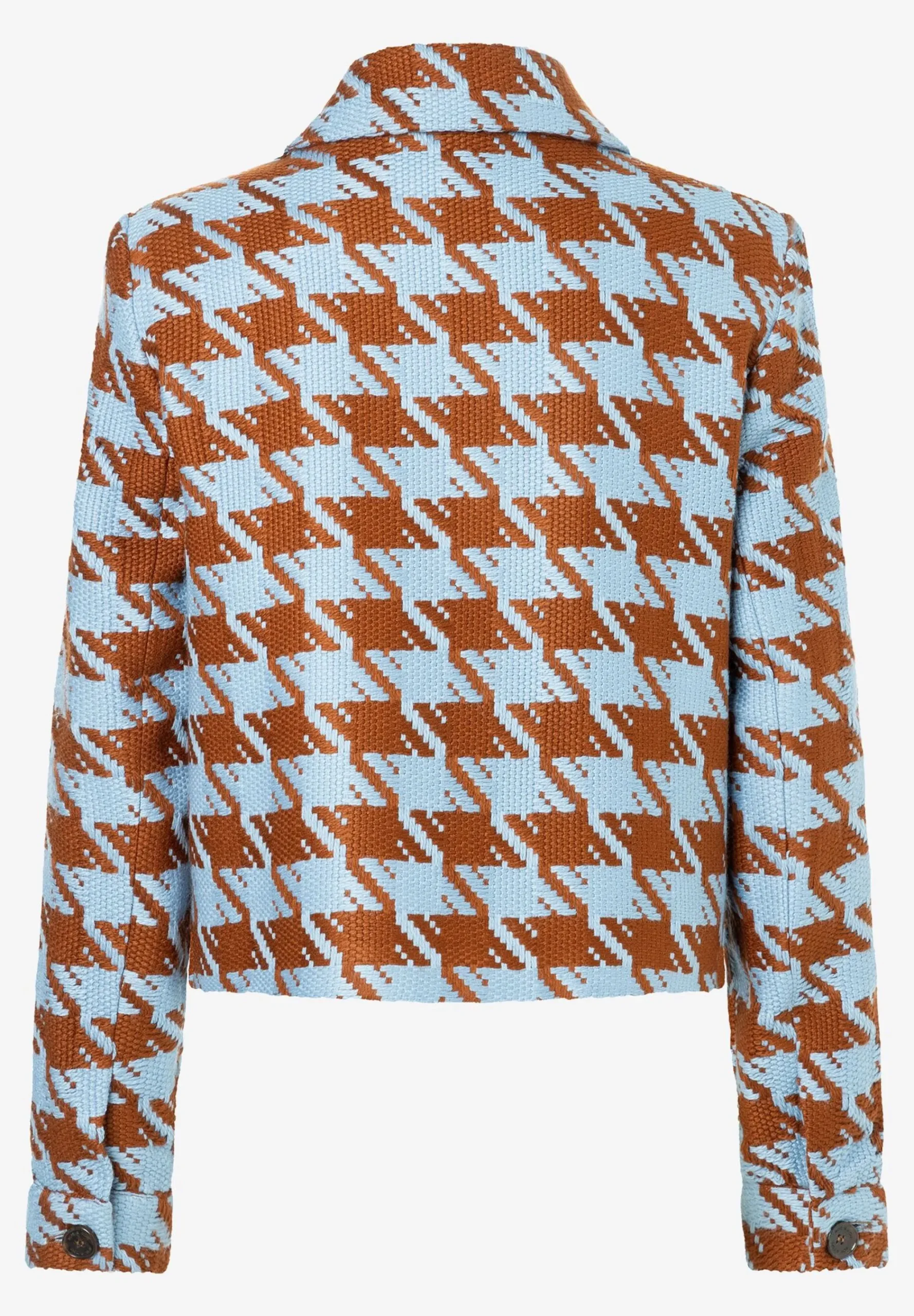 Best Jacke mit Hahnentrittmuster, hellblau/rostbraun, Winter-Kollektion Blazer