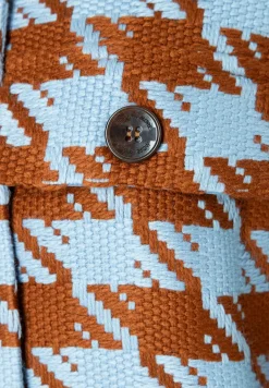 Best Jacke mit Hahnentrittmuster, hellblau/rostbraun, Winter-Kollektion Blazer