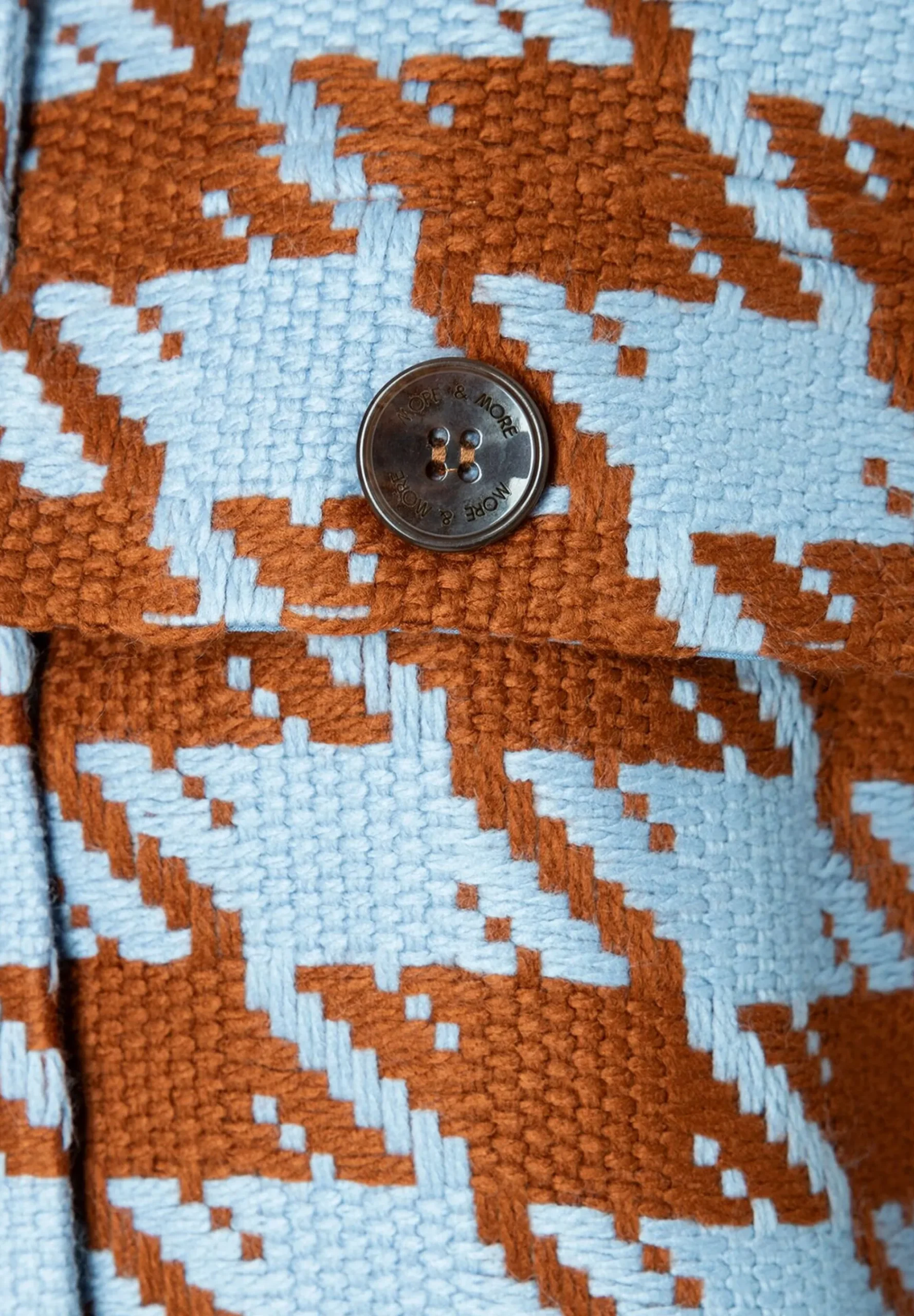 Best Jacke mit Hahnentrittmuster, hellblau/rostbraun, Winter-Kollektion Blazer