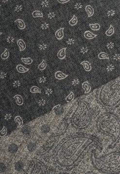 New Jacquard-Schal mit Fransen, schwarz/ecru, Winter-Kollektion Accessoires