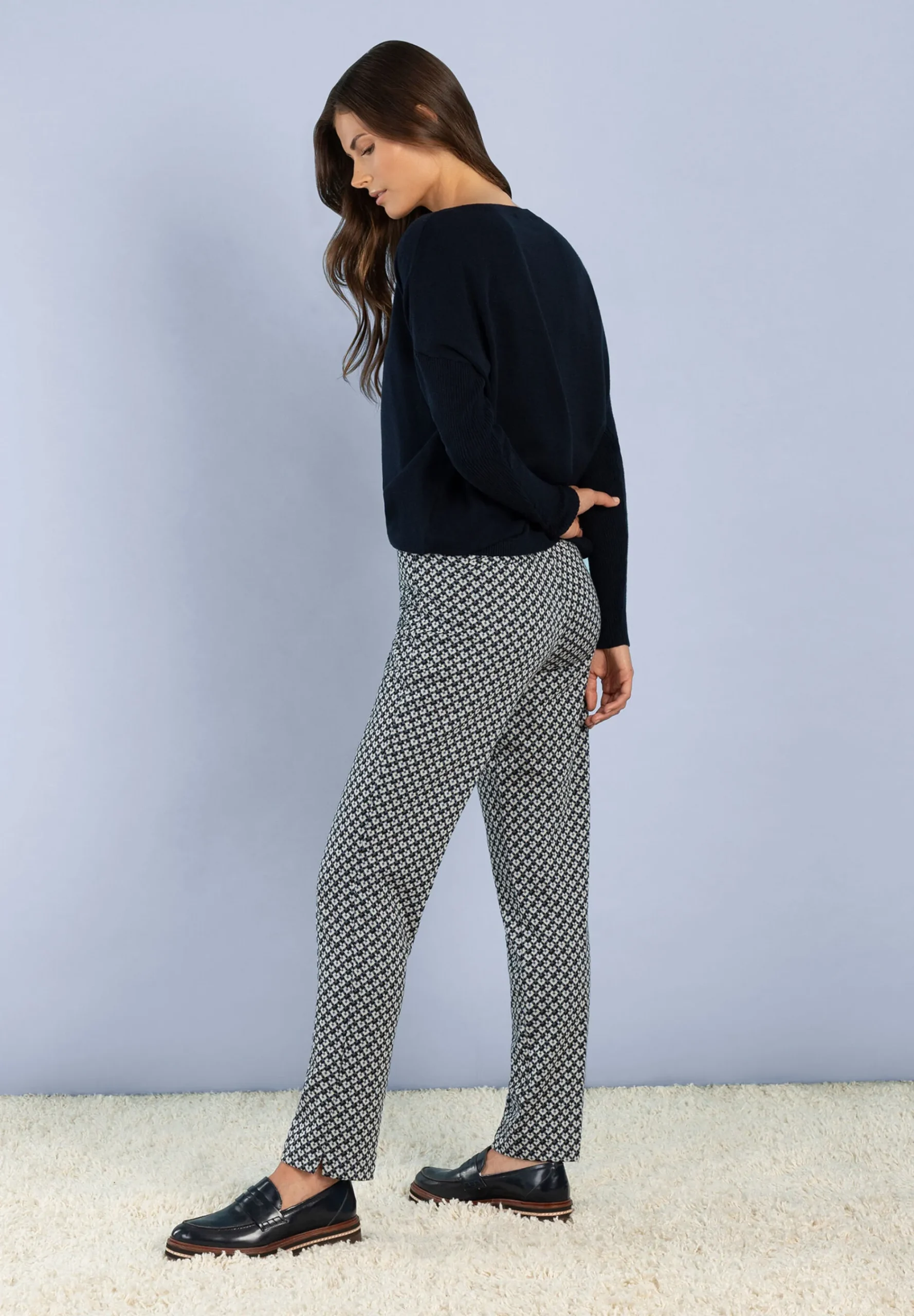 Discount Jerseyhose, Mini-Jacquard Hosen - Jeans