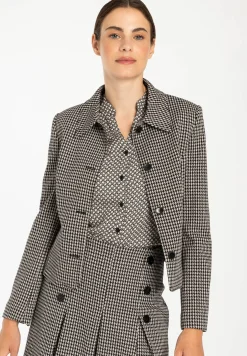 Hot Jerseyjacke, Hahnentritt-Dessin, Herbst-Kollektion Blazer