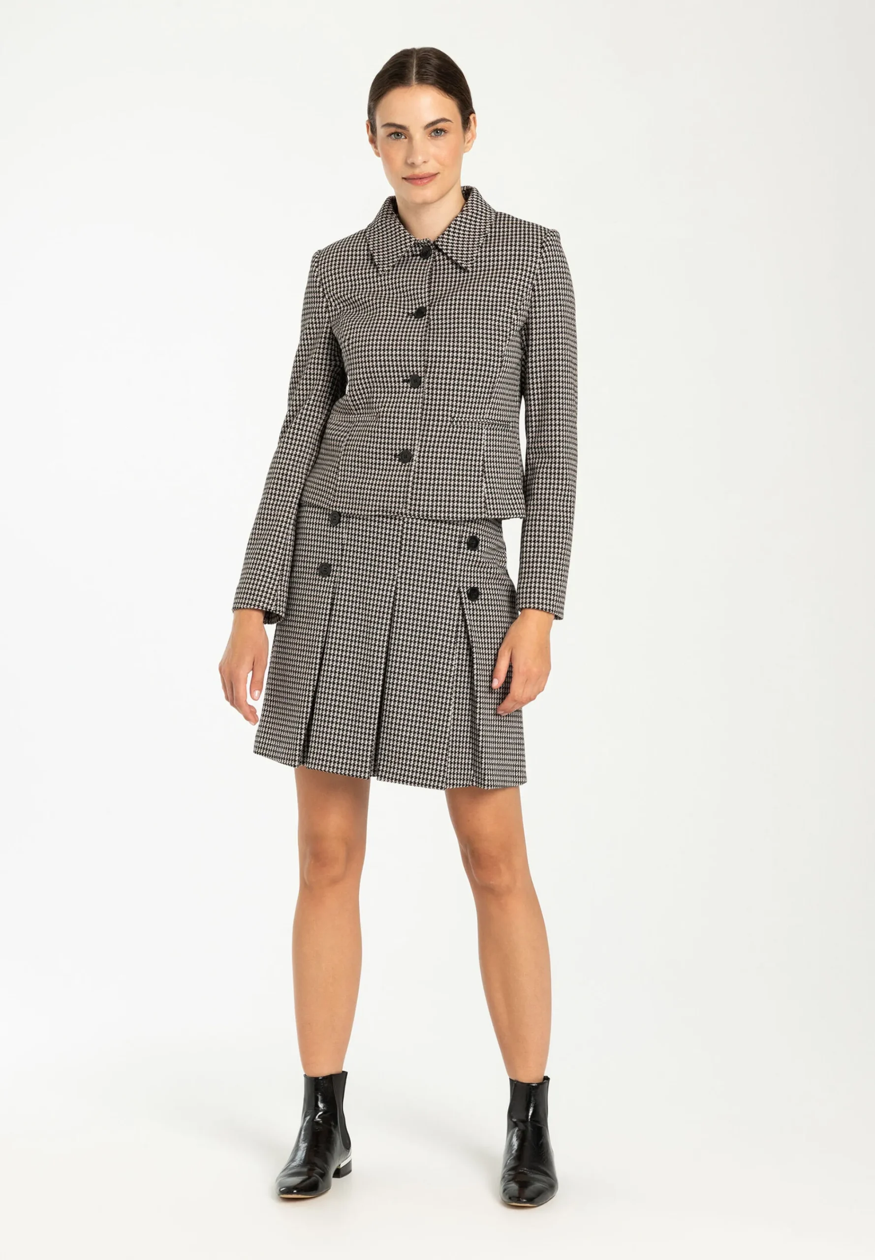 Hot Jerseyjacke, Hahnentritt-Dessin, Herbst-Kollektion Blazer