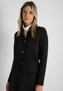 New Jerseyjacke mit Struktur, schwarz/beige, Herbst-Kollektion Blazer|Sweatshirts