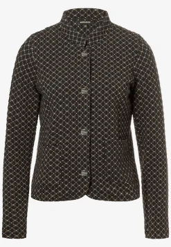 New Jerseyjacke mit Struktur, schwarz/beige, Herbst-Kollektion Blazer|Sweatshirts