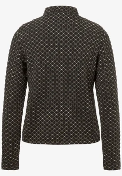 New Jerseyjacke mit Struktur, schwarz/beige, Herbst-Kollektion Blazer|Sweatshirts