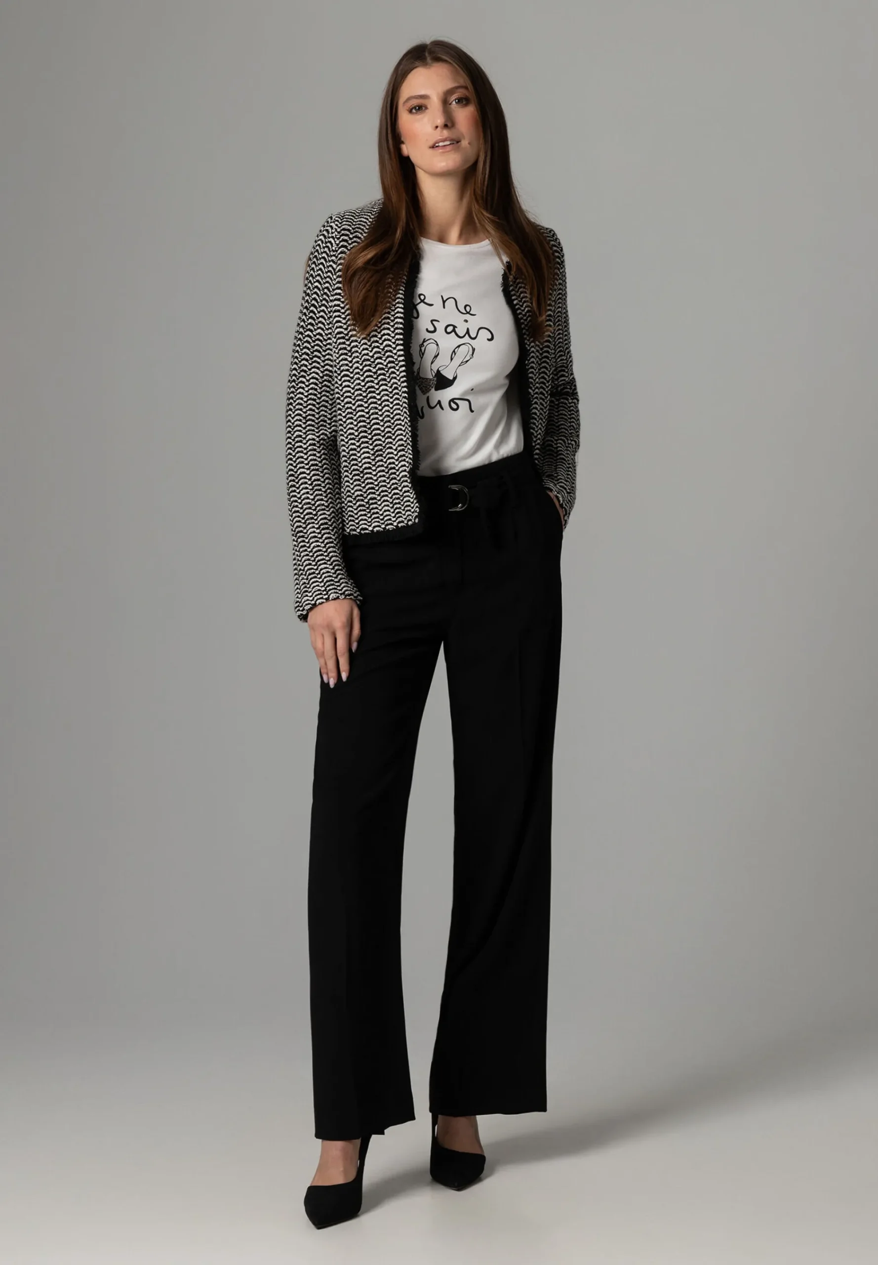 Hot Jerseyjacke, /weiß Struktur, Frühjahrs-Kollektion T-shirts - Tops