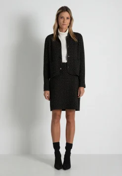 Online Jerseyrock mit Struktur, schwarz/beige, Herbst-Kollektion Röcke