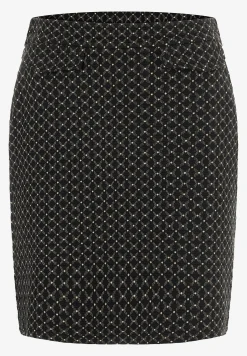 Online Jerseyrock mit Struktur, schwarz/beige, Herbst-Kollektion Röcke