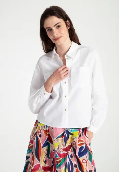 Fashion kastige Blusenjacke, weiß, Frühjahrs-Kollektion Blusen