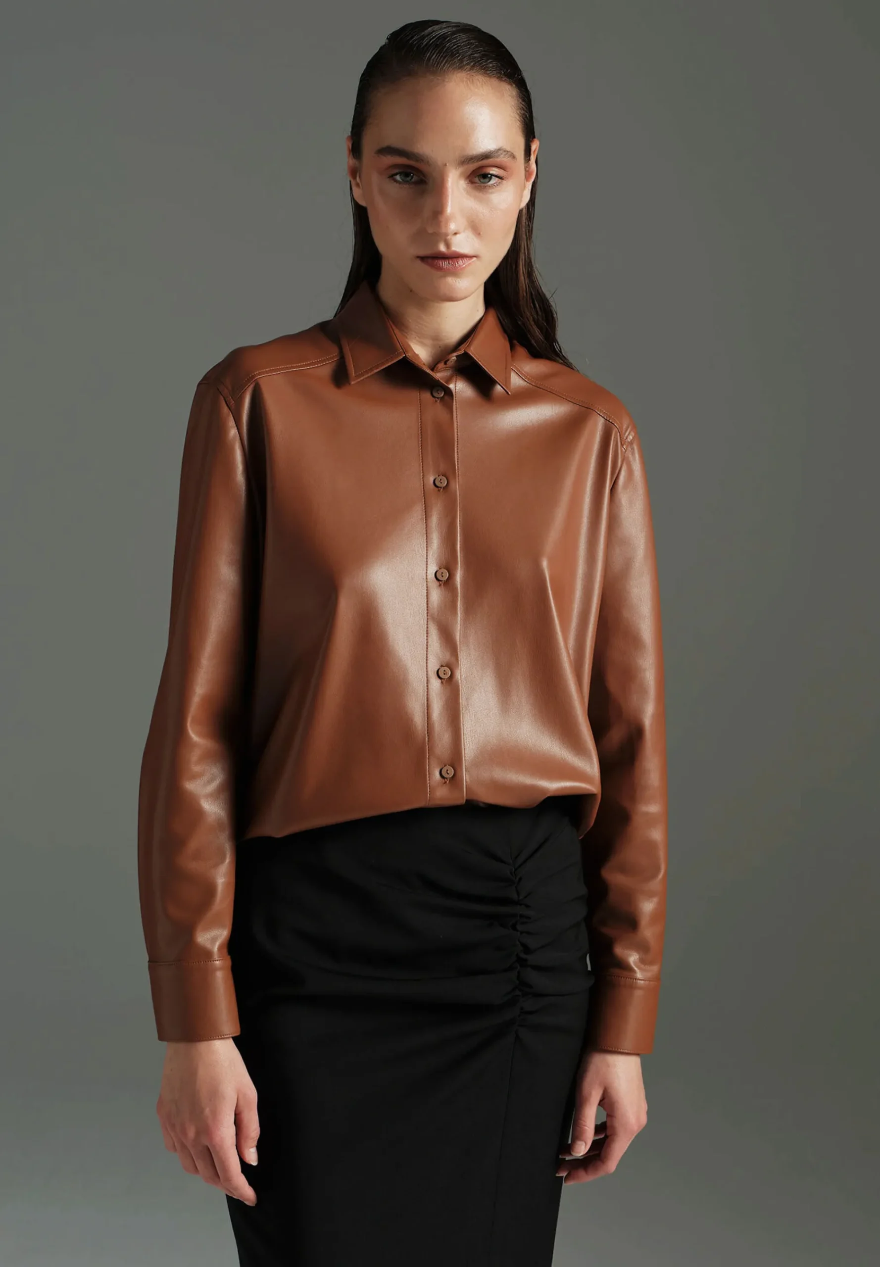 Best Kunstleder-Bluse, MORE Blusen