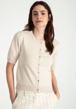 Best Kurzarm-Cardigan, powder creme, Frühjahrs-Kollektion Pullover - Strick