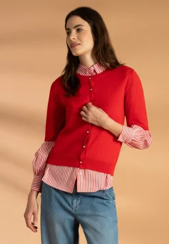 Clearance Kurzarm-Cardigan, soft red, Frühjahrs-Kollektion Pullover - Strick