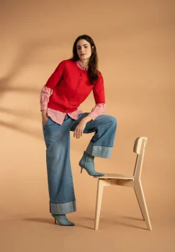 Clearance Kurzarm-Cardigan, soft red, Frühjahrs-Kollektion Pullover - Strick