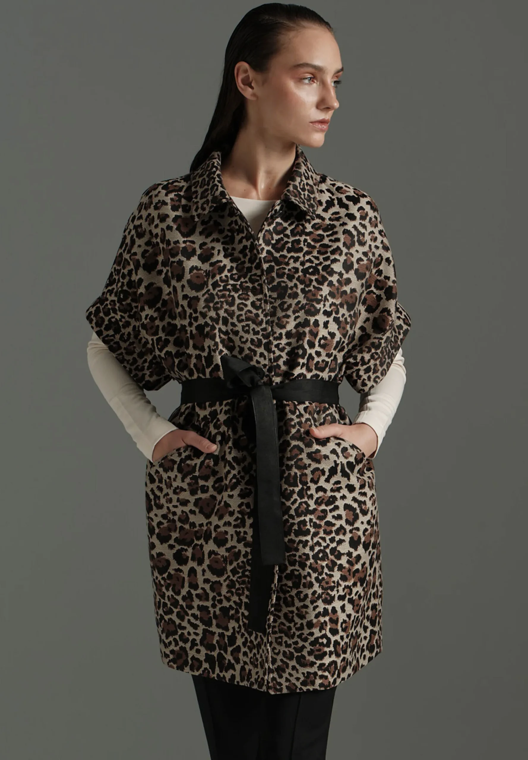 Online Leo-Jacke mit Gürtel, MORE Jacken - Mäntel|Blazer