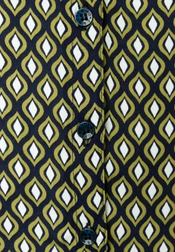 Fashion Printbluse, grün/ecru/marine Blusen