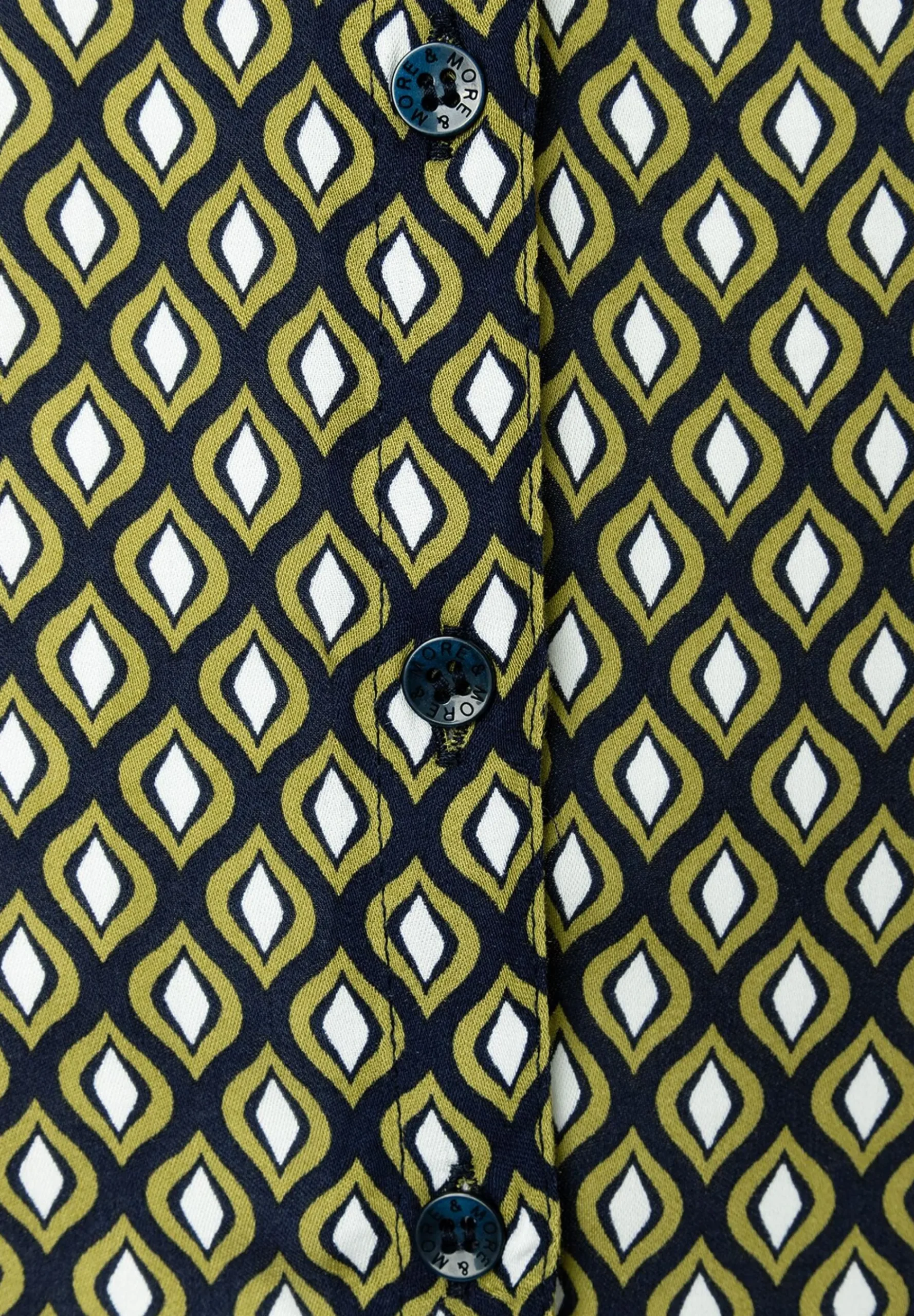 Fashion Printbluse, grün/ecru/marine Blusen
