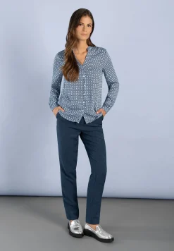 Clearance Printbluse, hellblau/ecru/marine Blusen